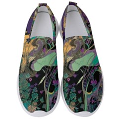 Ai Generated Flowers Trees Forest Mystical Forest Pattern Men s Slip On Sneakers by Ravend