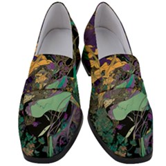 Ai Generated Flowers Trees Forest Mystical Forest Pattern Women s Chunky Heel Loafers by Ravend