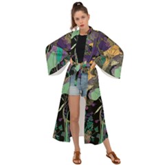 Ai Generated Flowers Trees Forest Mystical Forest Pattern Maxi Kimono by Ravend