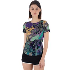 Ai Generated Flowers Trees Forest Mystical Forest Pattern Back Cut Out Sport Tee by Ravend