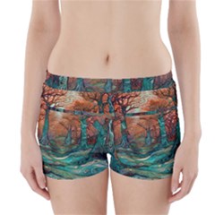 Ai Generated Tree Forest Mystical Forest Nature Boyleg Bikini Wrap Bottoms by Ravend