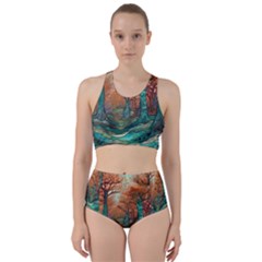 Ai Generated Tree Forest Mystical Forest Nature Racer Back Bikini Set by Ravend