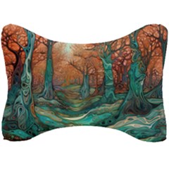 Ai Generated Tree Forest Mystical Forest Nature Seat Head Rest Cushion by Ravend