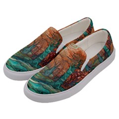 Ai Generated Tree Forest Mystical Forest Nature Men s Canvas Slip Ons by Ravend