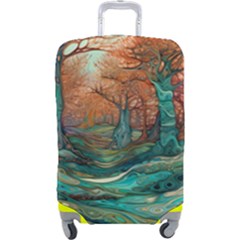 Ai Generated Tree Forest Mystical Forest Nature Luggage Cover (large) by Ravend