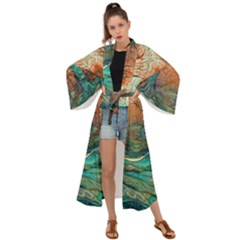 Ai Generated Tree Forest Mystical Forest Nature Maxi Kimono by Ravend