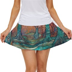 Ai Generated Tree Forest Mystical Forest Nature Women s Skort