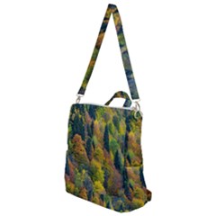 Forest Trees Leaves Fall Autumn Nature Sunshine Crossbody Backpack by Ravend