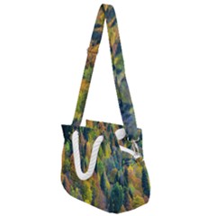 Forest Trees Leaves Fall Autumn Nature Sunshine Rope Handles Shoulder Strap Bag by Ravend