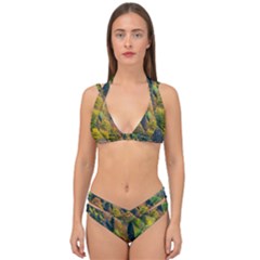 Forest Trees Leaves Fall Autumn Nature Sunshine Double Strap Halter Bikini Set by Ravend