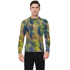 Forest Trees Leaves Fall Autumn Nature Sunshine Men s Long Sleeve Rash Guard by Ravend