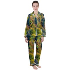 Forest Trees Leaves Fall Autumn Nature Sunshine Women s Long Sleeve Satin Pajamas Set	 by Ravend