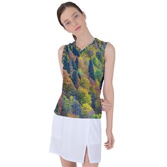 Forest Trees Leaves Fall Autumn Nature Sunshine Women s Sleeveless Sports Top by Ravend