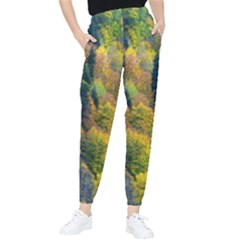 Forest Trees Leaves Fall Autumn Nature Sunshine Women s Tapered Pants by Ravend