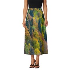 Forest Trees Leaves Fall Autumn Nature Sunshine Classic Midi Chiffon Skirt