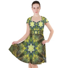 Fractal-fantasy-design-background- Cap Sleeve Midi Dress by Vaneshart