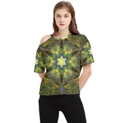 Fractal-fantasy-design-background- One Shoulder Cut Out Tee by Vaneshart