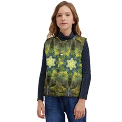 Fractal-fantasy-design-background- Kid s Short Button Up Puffer Vest	