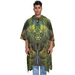 Fractal-fantasy-design-background- Men s Hooded Rain Ponchos