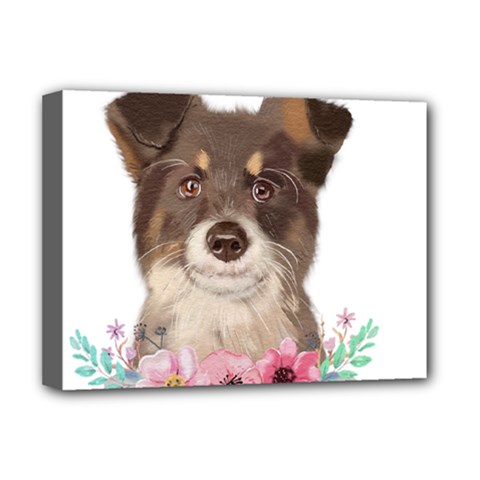 Watercolor Dog Deluxe Canvas 16  X 12  (stretched)  by SychEva