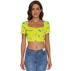 Summer Fun Short Sleeve Square Neckline Crop Top  by arash1