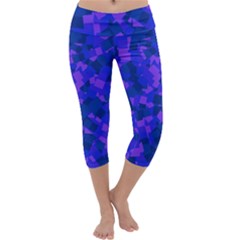 Cold Colorful Geometric Abstract Pattern Capri Yoga Leggings by dflcprintsclothing