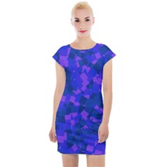 Cold Colorful Geometric Abstract Pattern Cap Sleeve Bodycon Dress by dflcprintsclothing