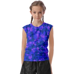 Cold Colorful Geometric Abstract Pattern Kids  Raglan Cap Sleeve Tee by dflcprintsclothing