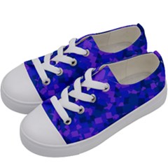 Cold Colorful Geometric Abstract Pattern Kids  Low Top Canvas Sneakers by dflcprintsclothing