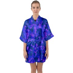 Cold Colorful Geometric Abstract Pattern Half Sleeve Satin Kimono  by dflcprintsclothing