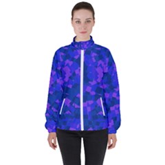 Cold Colorful Geometric Abstract Pattern Women s High Neck Windbreaker by dflcprintsclothing