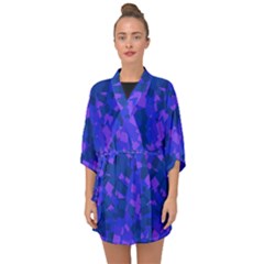 Cold Colorful Geometric Abstract Pattern Half Sleeve Chiffon Kimono