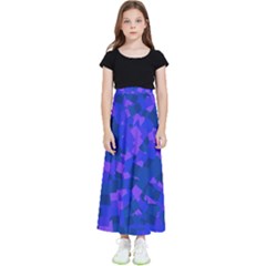 Cold Colorful Geometric Abstract Pattern Kids  Flared Maxi Skirt by dflcprintsclothing