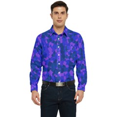 Cold Colorful Geometric Abstract Pattern Men s Long Sleeve Pocket Shirt  by dflcprintsclothing