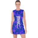 Cold Colorful Geometric Abstract Pattern Lace Up Front Bodycon Dress View1