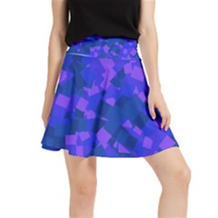 Cold Colorful Geometric Abstract Pattern Waistband Skirt