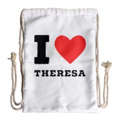 I Love Theresa Drawstring Bag (large) by ilovewhateva