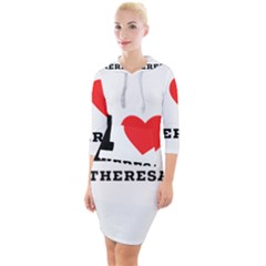 I Love Theresa Quarter Sleeve Hood Bodycon Dress by ilovewhateva