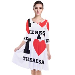 I Love Theresa Quarter Sleeve Waist Band Dress by ilovewhateva