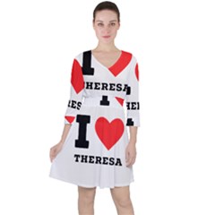 I Love Theresa Quarter Sleeve Ruffle Waist Dress by ilovewhateva