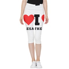 I Love Theresa Inside Out Lightweight Velour Capri Leggings  by ilovewhateva