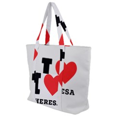 I Love Theresa Zip Up Canvas Bag by ilovewhateva