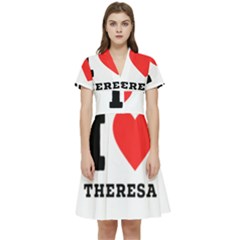 I Love Theresa Short Sleeve Waist Detail Dress by ilovewhateva