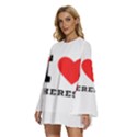 I love theresa Round Neck Long Sleeve Bohemian Style Chiffon Mini Dress View2