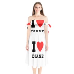 I Love Diane Shoulder Tie Bardot Midi Dress by ilovewhateva