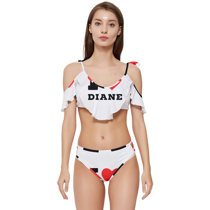 I love diane Ruffle Edge Tie Up Bikini Set	