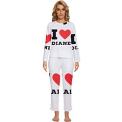 I Love Diane Womens  Long Sleeve Lightweight Pajamas Set