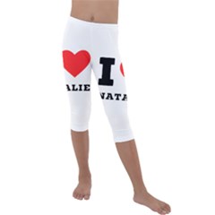 I Love Natalie Kids  Lightweight Velour Capri Leggings  by ilovewhateva