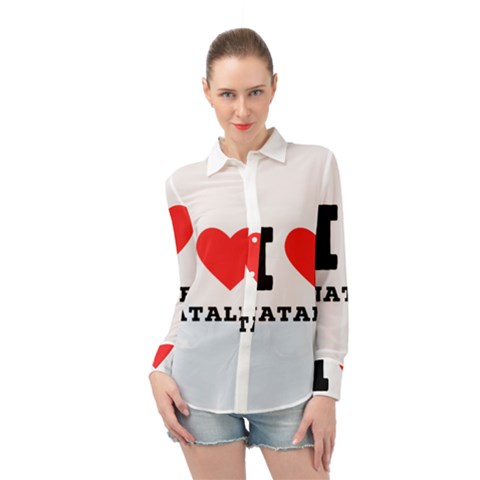 I Love Natalie Long Sleeve Chiffon Shirt by ilovewhateva