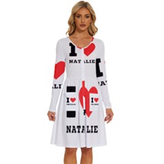 I Love Natalie Long Sleeve Dress With Pocket by ilovewhateva